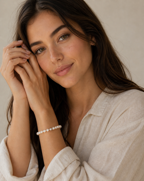 Lumen Pearl Bracelet — Sterling Silver