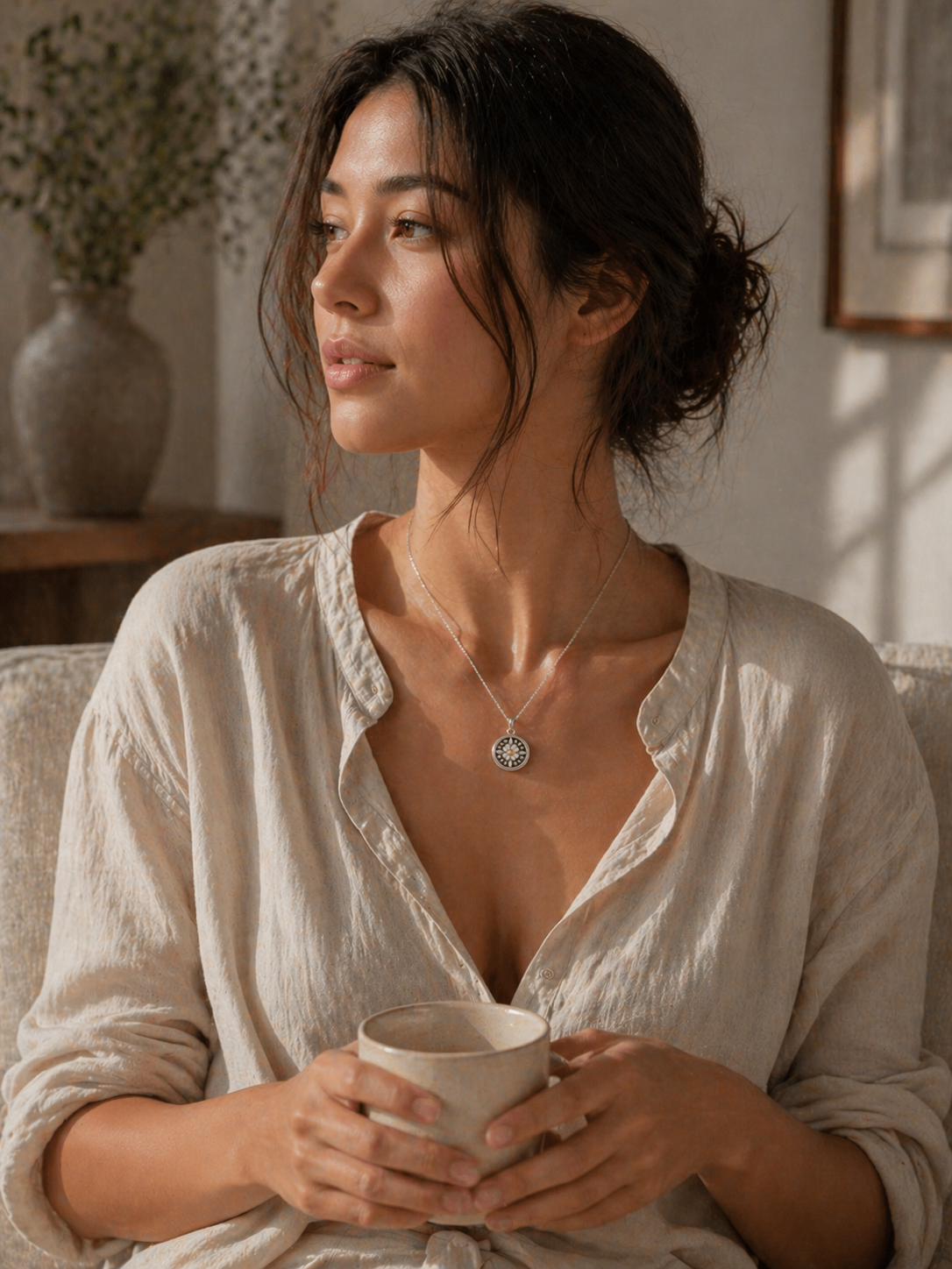 Ever Bloom Medallion — Sterling Silver & 14K Yellow Gold