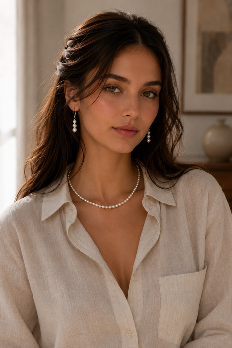 Lunelle Pearl Drop Earrings — 14K Gold-Filled