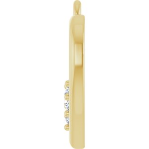 Diamond Heart Earring Charm — 14K Yellow Gold