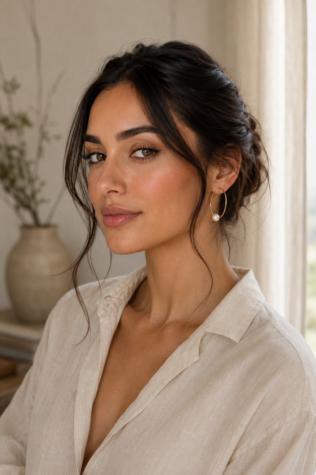 Pearl Hoop Earrings — 14K Gold-Filled