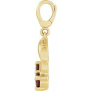Mozambique Garnet Cherry Charm — 14K Yellow Gold