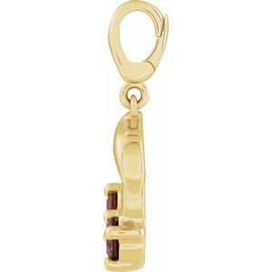 Mozambique Garnet Cherry Charm — 14K Yellow Gold