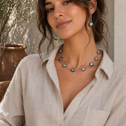Becoming Tide Coin Pearl Necklace — Sterling Silver