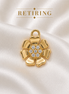 Diamond Flower Dangle — 14K Yellow Gold