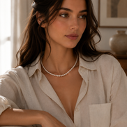 Lumen Pearl Necklace — Sterling Silver