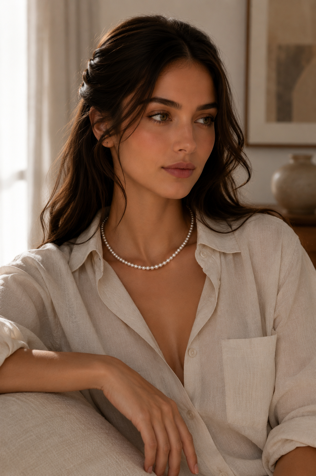 Lumen Pearl Necklace — Sterling Silver
