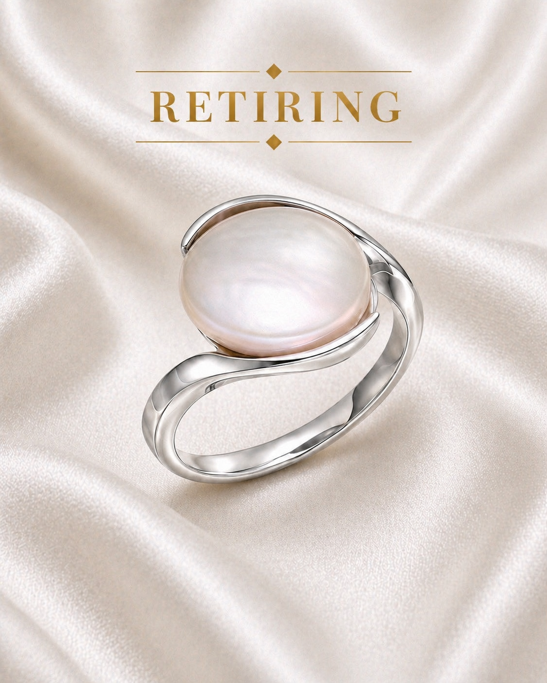 Pearl Coin Ring — Sterling Silver