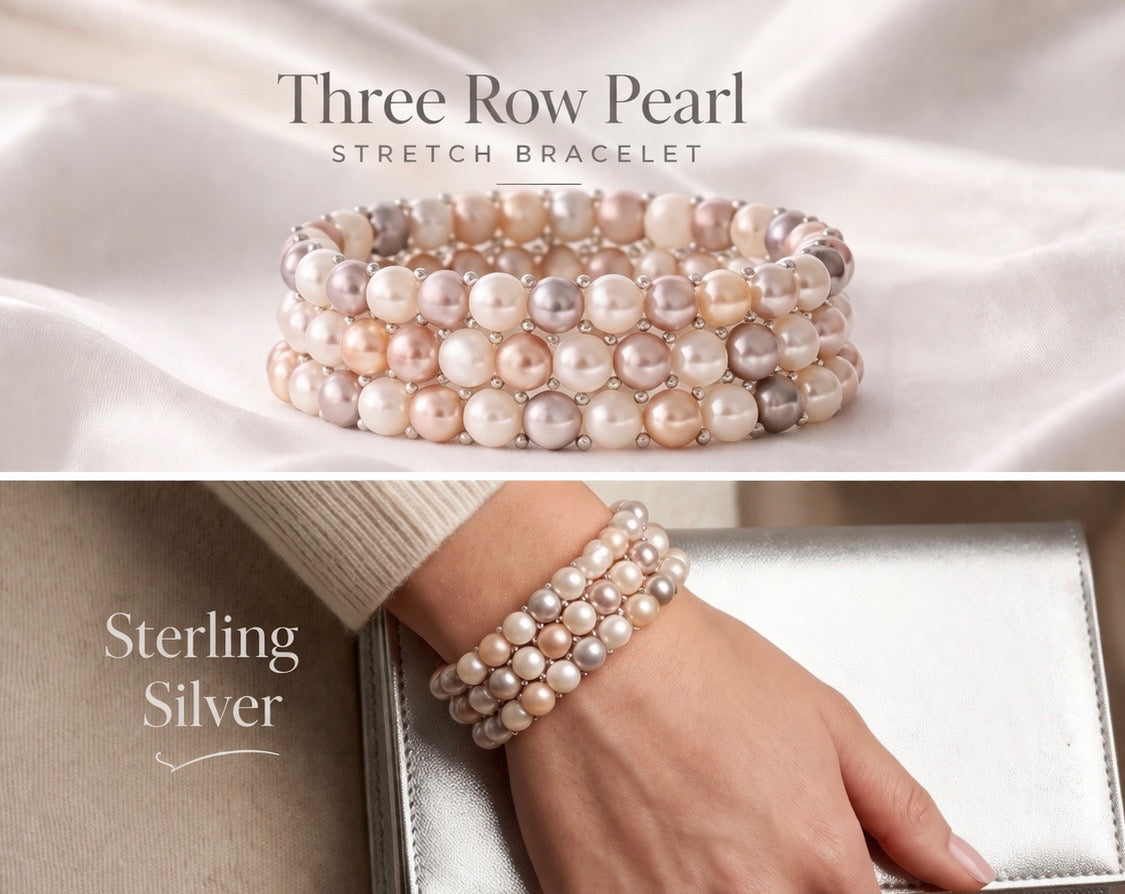 Aurora Blush Pearl Bracelet — Sterling Silver