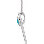 Open Sky Turquoise Pendant — Sterling Silver