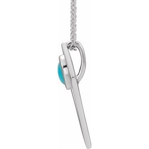 Open Sky Turquoise Pendant — Sterling Silver