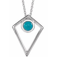 Open Sky Turquoise Pendant — Sterling Silver