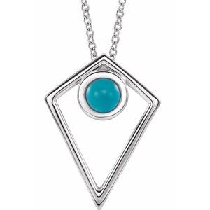 Open Sky Turquoise Pendant — Sterling Silver