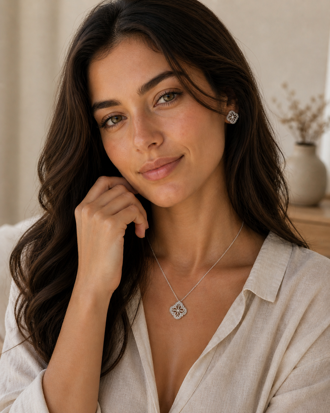 Quiet Bloom Earrings — Sterling Silver