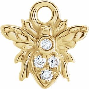 Diamond Bee Earring Charm — 14K Yellow Gold