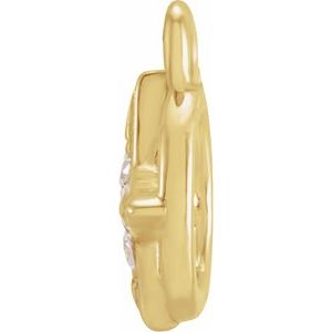 Diamond Compass Dangle — 14K Yellow Gold