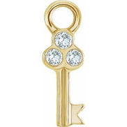 Diamond Key Dangle — 14K Yellow Gold