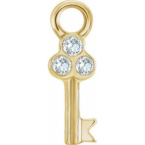 Diamond Key Dangle — 14K Yellow Gold