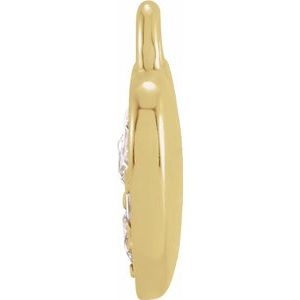 Diamond Heart Earring Charm — 14K Yellow Gold