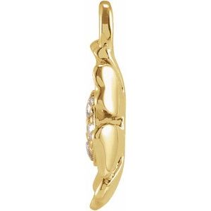 Diamond Flower Dangle — 14K Yellow Gold