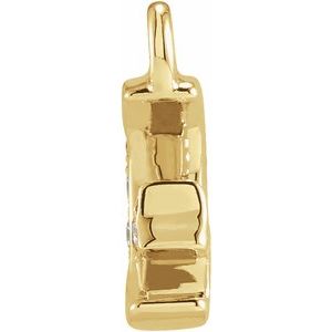 Diamond Moon & Star Dangle — 14K Yellow Gold