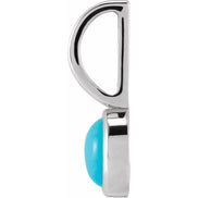 Round Turquoise Pendant — Sterling Silver