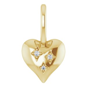 Diamond Heart Pendant — 14K Yellow Gold