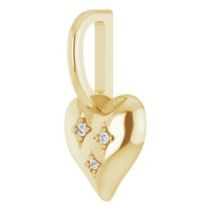 Diamond Heart Pendant — 14K Yellow Gold