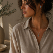 Open Sky Turquoise Pendant — Sterling Silver