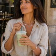 Becoming Tide White Coin Pearl Necklace — Sterling Silver