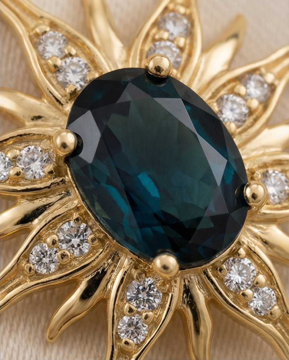 Midnight Sol Pendant — 14K Yellow Gold