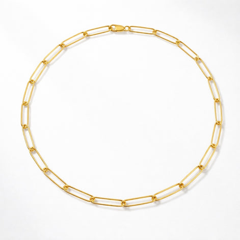 Paperclip-Style Chain Necklace — 14K Gold-Filled