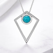 Open Sky Turquoise Pendant — Sterling Silver