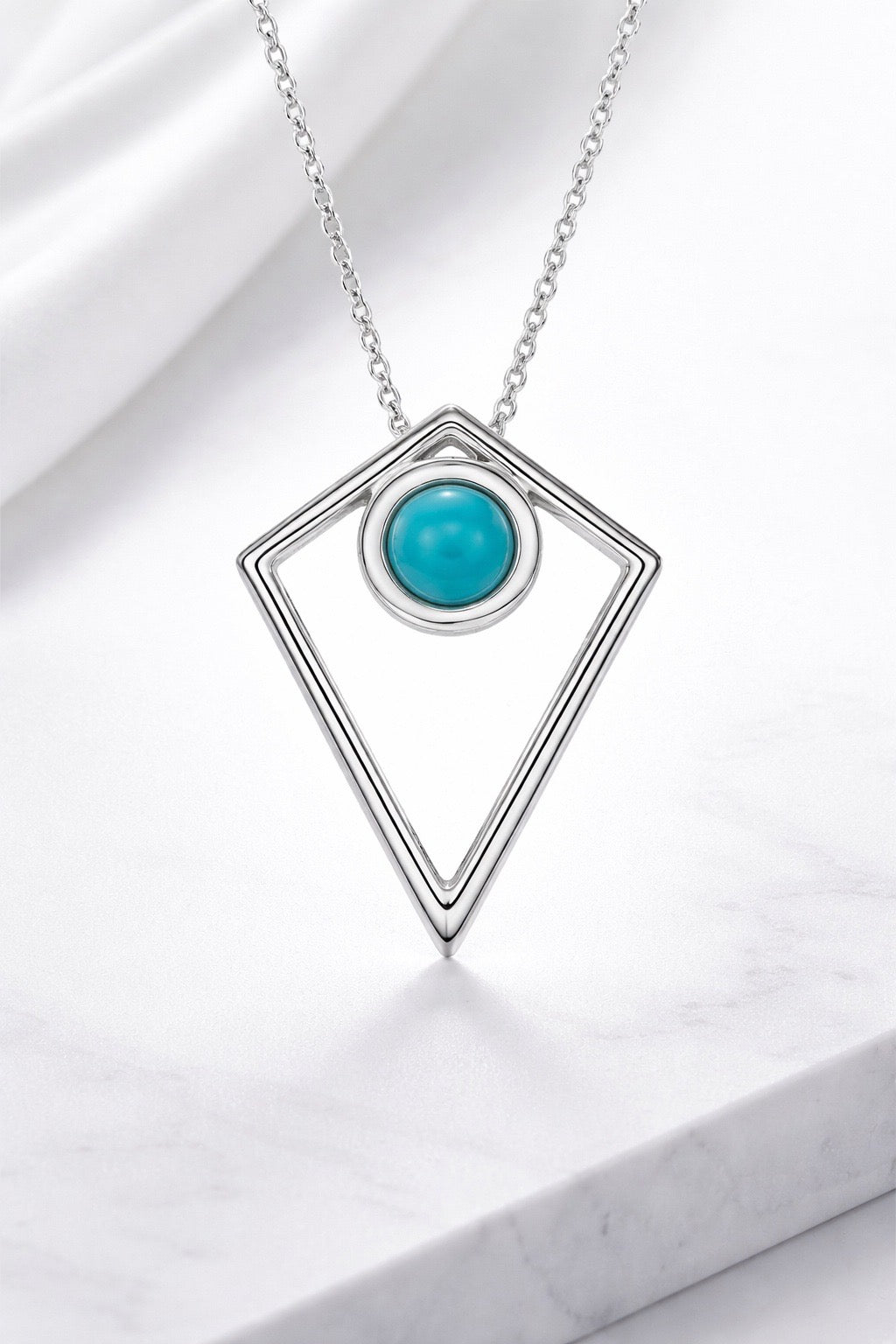 Open Sky Turquoise Pendant — Sterling Silver