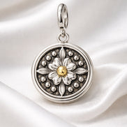 Ever Bloom Medallion — Sterling Silver & 14K Yellow Gold