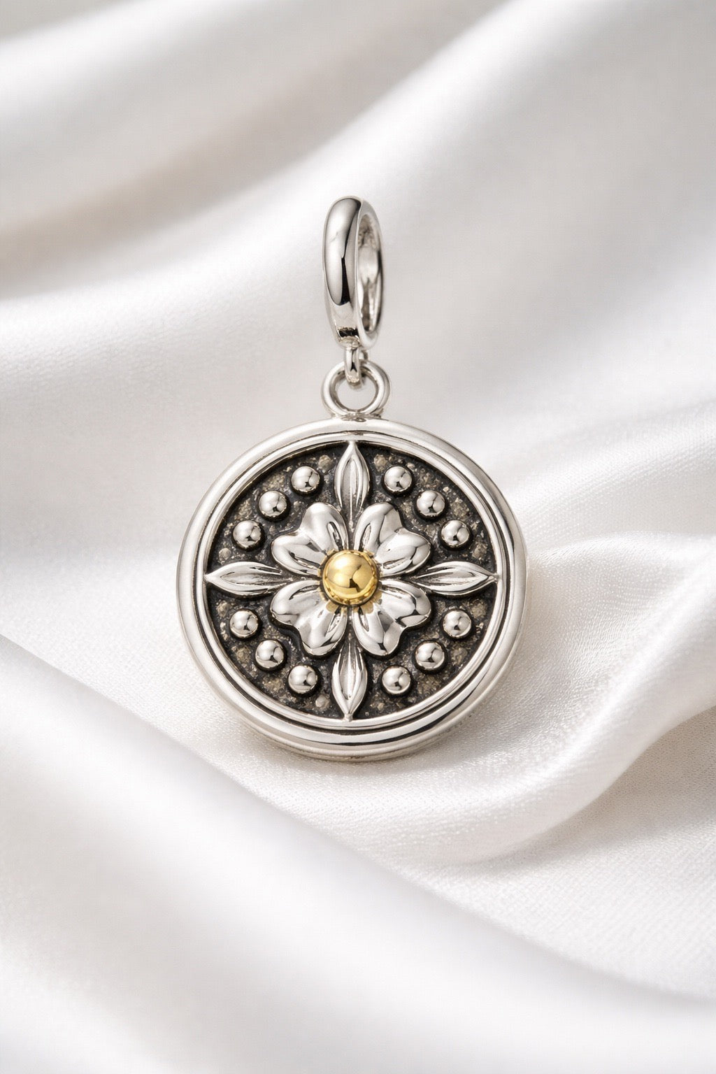 Ever Bloom Medallion — Sterling Silver & 14K Yellow Gold
