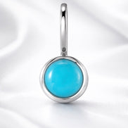 Round Turquoise Pendant — Sterling Silver