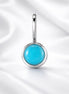 Round Turquoise Pendant — Sterling Silver