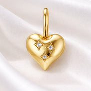 Diamond Heart Pendant — 14K Yellow Gold