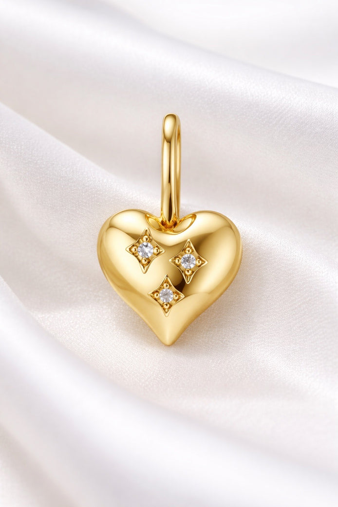 Diamond Heart Pendant — 14K Yellow Gold