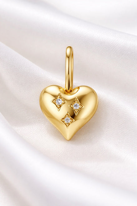Diamond Heart Pendant — 14K Yellow Gold