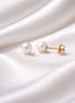 Freshwater Pearl Stud Earrings — 14K Yellow Gold