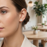 Freshwater Pearl Stud Earrings — 14K Yellow Gold