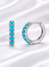 Turquoise Hoop Earrings — Sterling Silver