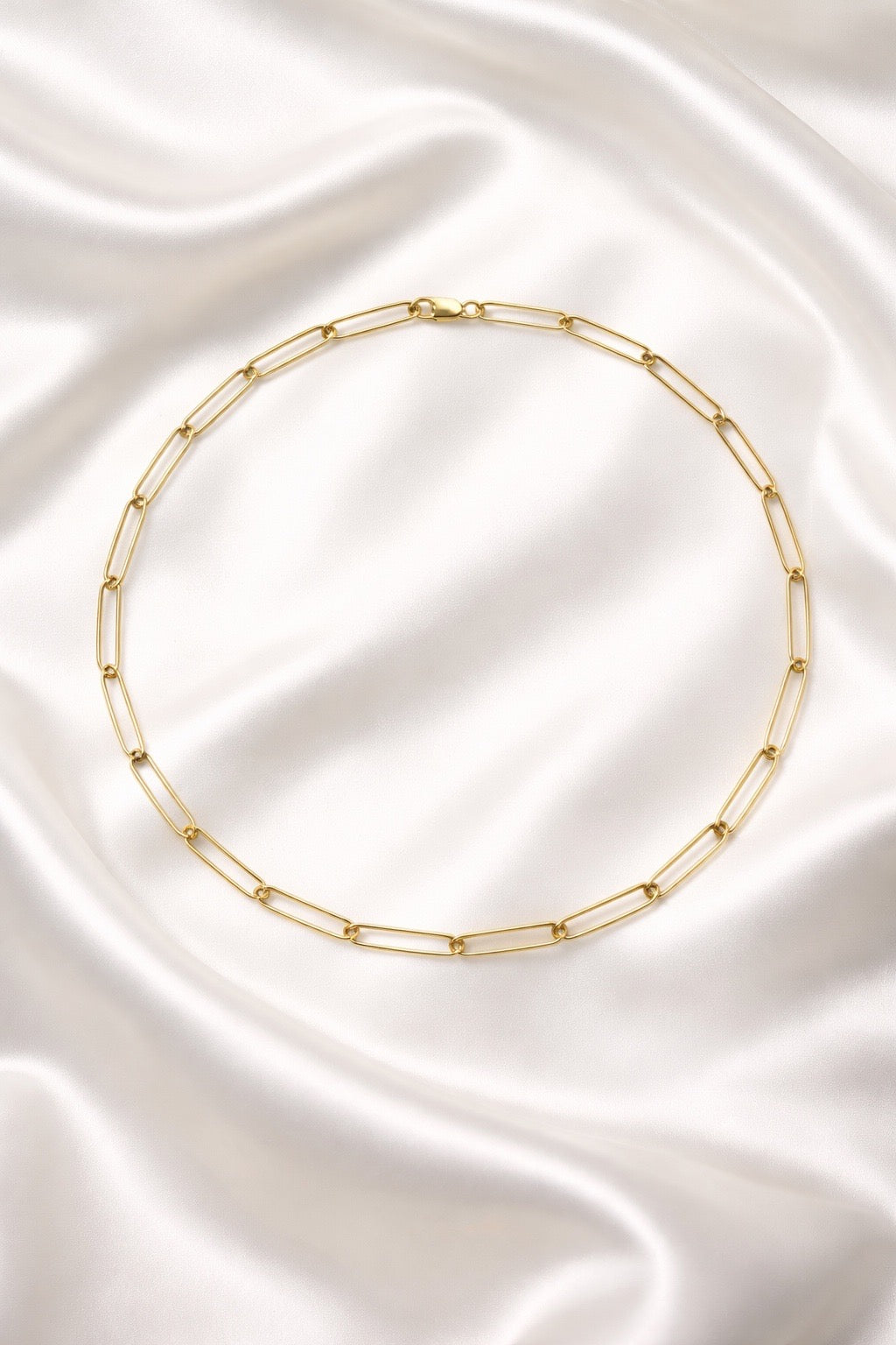 Paperclip-Style Chain Necklace — 14K Gold-Filled