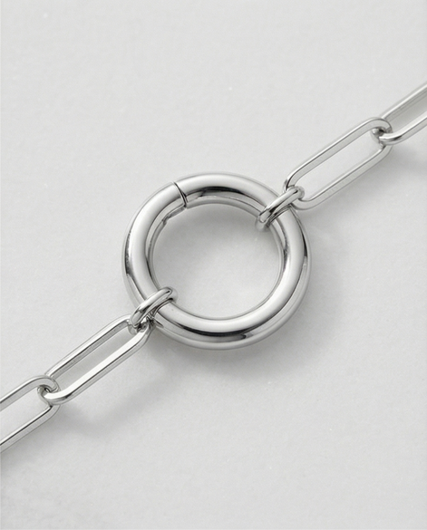 Sterling Silver Paperclip-Style Charm Bracelet 7.0-Inches