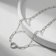 Sterling Silver Paperclip-Style Charm Bracelet 7.0-Inches