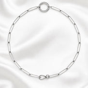 Sterling Silver Paperclip-Style Charm Bracelet 7.0-Inches