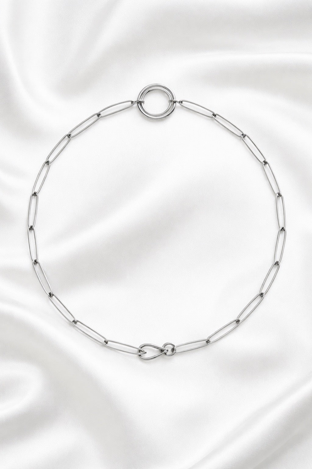 Sterling Silver Paperclip-Style Charm Bracelet 7.0-Inches