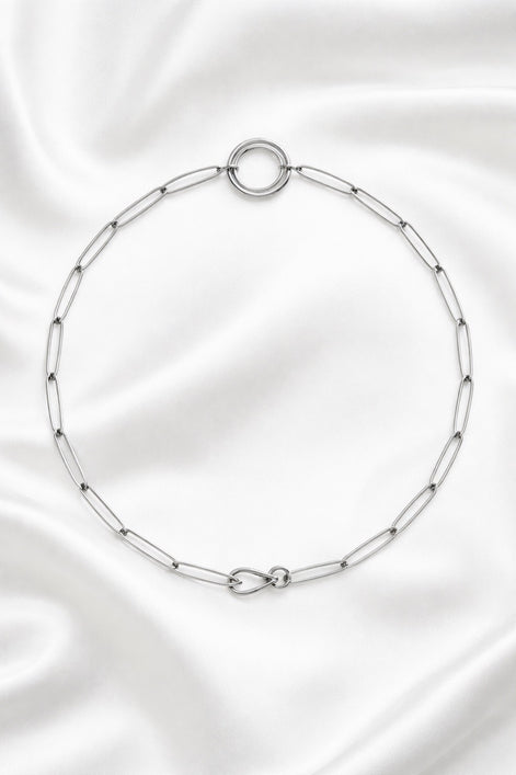 Sterling Silver Paperclip-Style Charm Bracelet 7.0-Inches